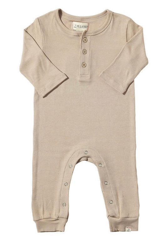 Mason Ribbed Romper in Beige