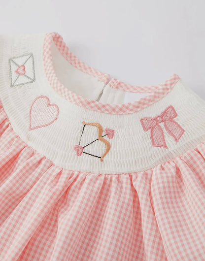 Valentine’s Scalloped Smocked Dress