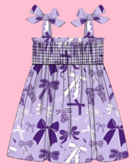 Purple & White Bows Dress