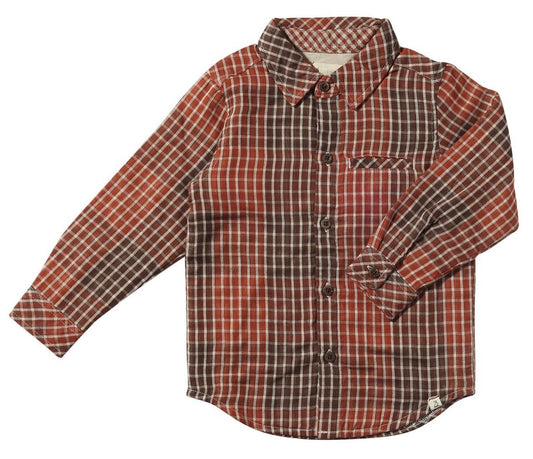 Atwood Woven Shirt in Rust Plaid