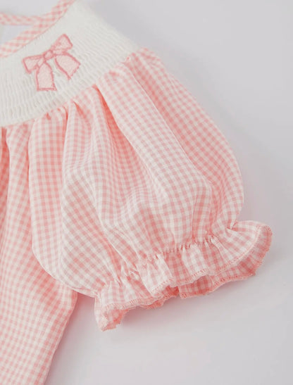 Valentine’s Scalloped Smocked Dress