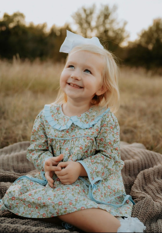 Cecilia Blue and Green Floral Dress