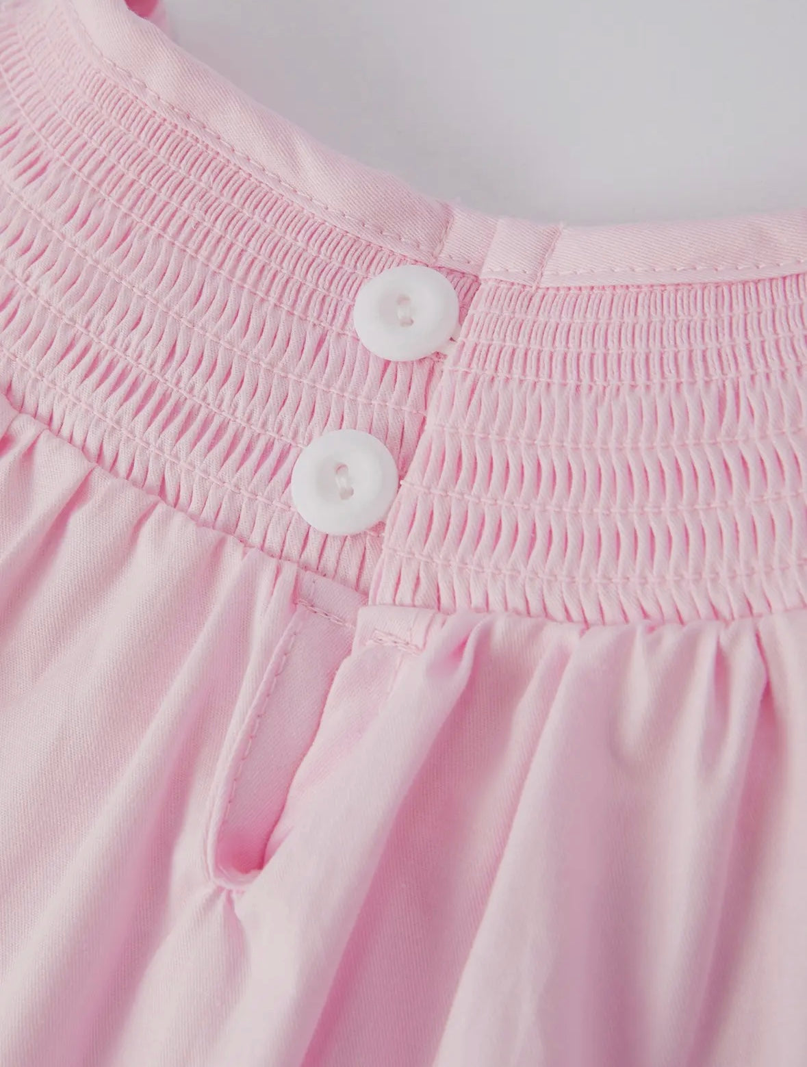 Valentine’s Pink Smocked Long Sleeve Dress