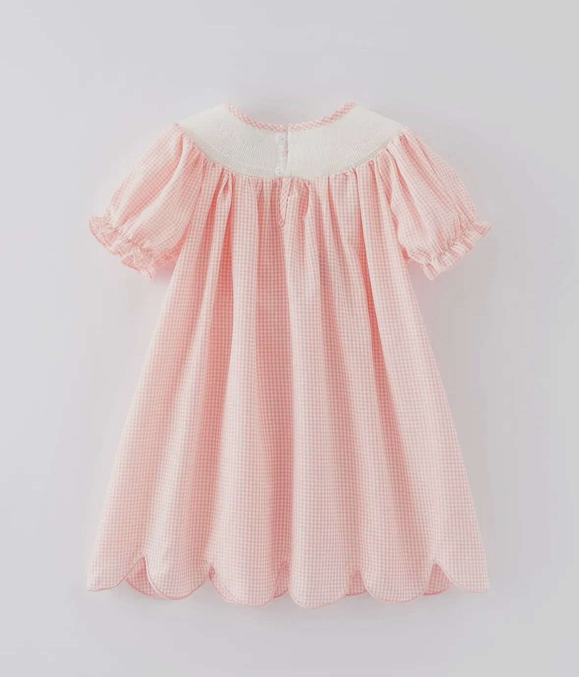 Valentine’s Scalloped Smocked Dress