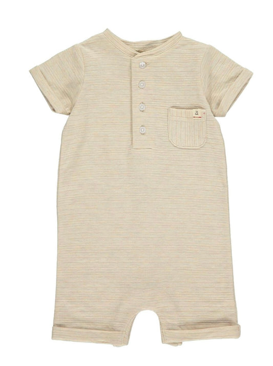 Me & Henry - Camborne Henley Romper in Beige