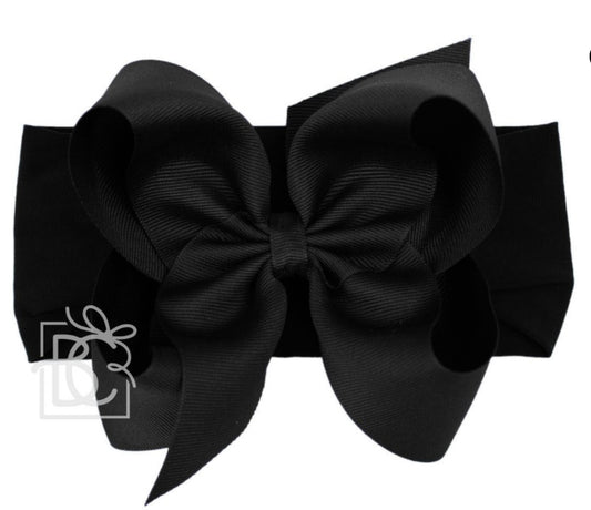 Pantyhose Headband with Classic Grosgrain Bow